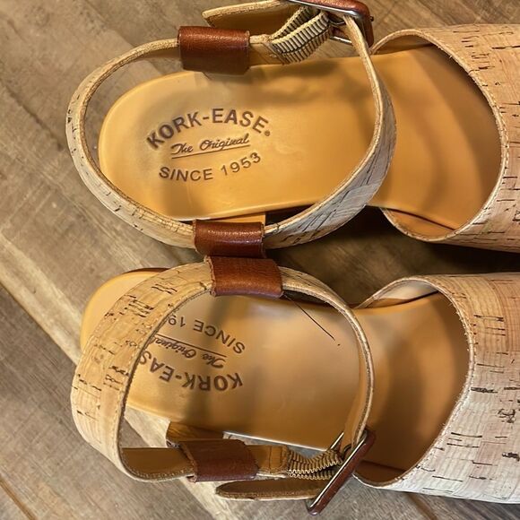 Kork-Ease Keirn Ankle Strap Platform Wedge Sandal - Natural Cork Size 9 - Picture 4 of 9